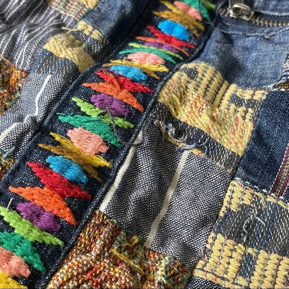 Ecote Vintage blue Jean duffel bag patchwork Urban Outfitters embroidered - Picture 14 of 15